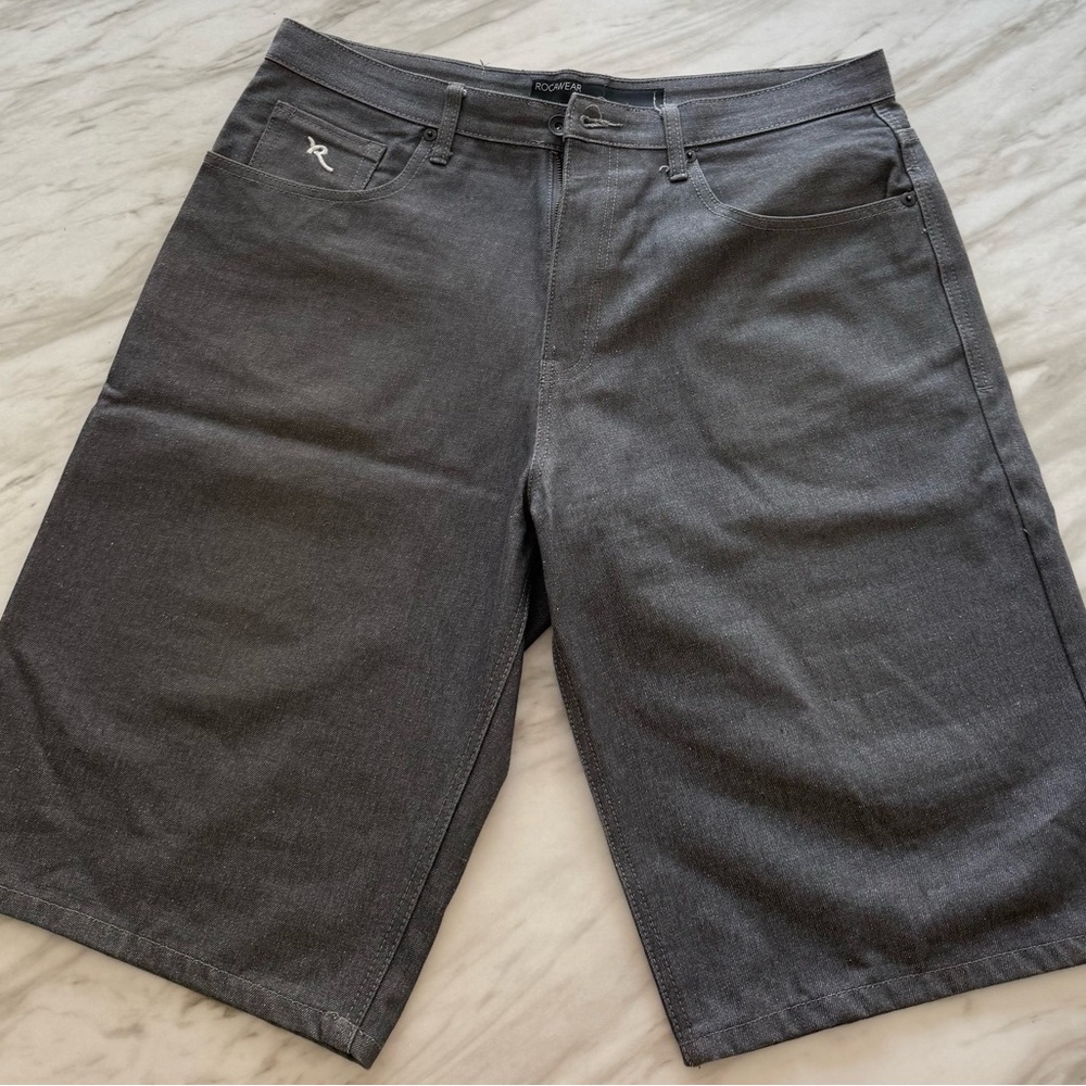 Rocawear Gray Flat Front Shorts Casual Style